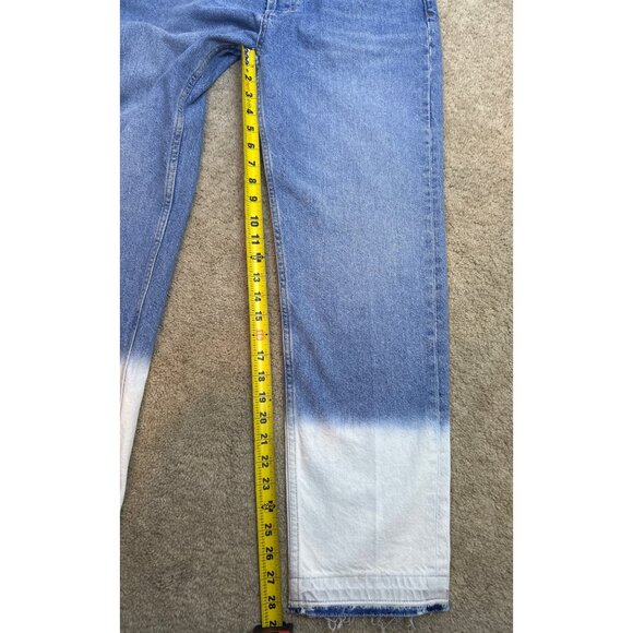 Rails The Atwater Slouchy Women's 27 Straight Jeans Dip Dye Blue/White Denim - Picture 10 of 10